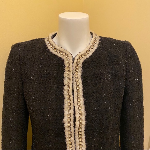 🎀SOLD🎀Alice Olivia Andreas Tweed Crystal Jacket - Picture 6 of 8